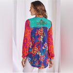Soft Surroundings  Hermosa Floral Embroidered Tunic Top Blouse Long Sleeve PS Photo 1