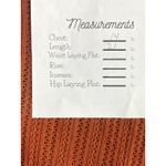 ZARA Crochet Ribbed Long Sleeve Round Neck Sweater See Through L Burnt Orange Photo 5