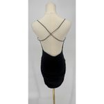 SER.O.YA Black Ruched Open Back Mini Dress Size Medium NWT Photo 3