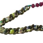 Chloe + Isabel  Long Gold, green & purple Chain Beaded Necklace Crocheted Photo 4