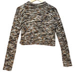 Free People Womens Multicolor Cotton Striped Long Sleeve Collared Crop Sweater M Photo 1