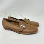 Enzo Angiolini  Valery Tan Leather Loafers Classic Square Toe Flat Size 8.5 Photo 2