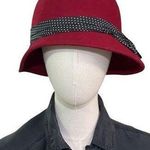 Goorin bros Red Wool Cloche Hat Jessica Rogers L NWT Polka Dot Bow Photo 0