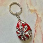 Betsey Johnson Betsy Johnson red rhinestone egg keychain Photo 0