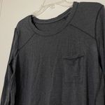Lululemon  dark gray long sleeve pocket relaxed tshirt size medium Photo 1