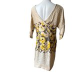 Anthropologie MEADOW RUE Plena Peppered Polka Dot Floral Yellow Shift Dress Size 10 Photo 7