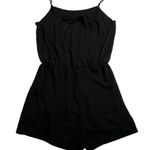 Women's Sleeveless Scoop Embellished Neck Romper Playsuit Size S Casual Festival Black Photo 2