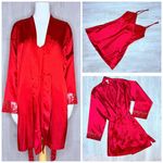 La Senza Satin Robe & lingerie nighty Lace Trim Sleeve in Cosmo Red dressing robe small Photo 1