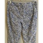 Talbots  Blue Paisley Print Perfect Crop Pants Petite Size 6 Photo 7