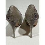 Womans Fabulicious Gold Rhinestone Sparkly Platform Heel Pumps Size 11 Photo 4