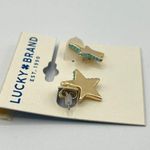 Lucky Brand Stone-Edged Star Drop Earrings in Gold-Tone MSRP $20 NWT Photo 3