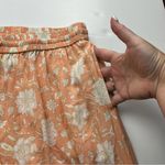 World Market Peach Green Floral Print Pajama Pants‎ Womens Size Small Pull On Orange Photo 9