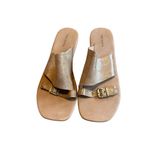 Free People  Mila Minimal Flat Sandals Metallic Slip-On Slides Casual Size 8 NIB Photo 6