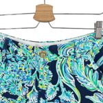 Lilly Pulitzer Jayne Knit Shorts Scuba Doo High Tide Navy Blue Green Size 4 Photo 1