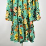 Johnny Was $398 NWOT  Tulum Relaxed Tiered Floral Teal Mini Dress Multicolor Sz S Photo 7