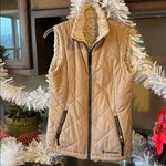 Free Country Puffer Vest Tan Reversible Frosted Sherpa Zip Ski Jacket Womens S  Photo 3