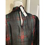 J.Crew Ruffleneck Top in Stuart Tartan Chiffon Blouse XXS Plaid Photo 5