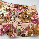 J. Crew Women's Chino Brown Pink Floral Watercolor Shorts Cotton Spandex Size 2 Photo 7