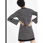 Madewell  Button Sleeve Striped Merino Wool Sweater Dress Size XXS Preppy Photo 2