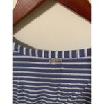Columbia Womens Size L Top Activewear Blue White Striped V-neck Athletic Top Photo 3