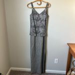 Francais Sliver Glittery Maxi Dress Set with Matching Cardigan Women's 14 NWT Gray Photo 5
