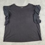 All Saints Women's Black Top Blouse Ruffle Sleeve Size S Small Photo 0