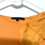 Antonio Melani  orange ruffled shoulder small 3/4 sleeve stretch material blouse Photo 2