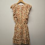 MINKPINK Zahari Mini Floral Dress Size Small A-Line Fit-n-Flare Sundress Ruffles Photo 3