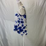 W5 Sheer White, Blue, and Black Floral Tank Top Size Small Photo 3