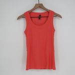 American Giant Ribbed Tank Top Coral Red Size S Made in USA Fitted Basic Orange Photo 1