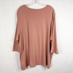 Quacker Factory Plus Size 3X Top Dusty Pink Sequin Studded Knit Scoop Neck 1453 Photo 1