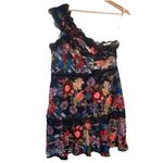 Foxiedox Boston Proper Red Black Lace Floral One Shoulder Mini Dress Size 12 Photo 3