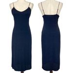 Fourteenth Place NWT Black Metallic Slit Hem Midi Dress Size Large Holiday Sexy Photo 0