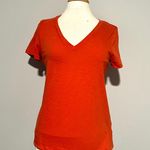 Madewell Bright Orange Vneck Short Sleeve Tshirt Photo 0