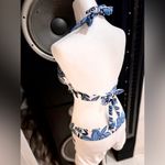 NWOT Women's Sporty Two Piece Swimsuit Halter Push Up Top w/ Shorts Size:Large Blue Photo 7