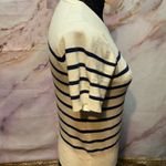 ZARA  Cream and Navy Striped Crew Neck Sweater Photo 2