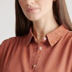Quince  • Vintage Wash Tencel Camp Shirt in Terracotta Photo 8