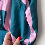 Petal and Pup Anabelle Green & Pink Floral Satin Halter Neck Midi Dress L Photo 12