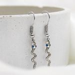 Small Silver Snake Earrings Photo 1