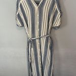 Mahina Hawaii Striped Shirt Dress Button Up Large Photo 10