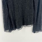 J Laxmi Black All Over‎ Beading Sheer Chiffon Flate Sleeve Asymmetrical Blouse Size XL Photo 10