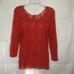 BKE  Orange Lace Scoop Neck Top Size S Workwear Casual Photo 5