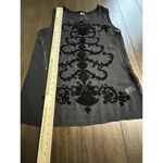 Kische Velvet Burnout Tank Black Linen Blend SIze Small Photo 3