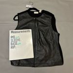 Jaclyn Smith  Women's Black Leather Motorcycle Vest XL Zip Front Photo 1