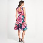 Eliza J Floral Print Faille Fit & Flare Dress Back Cut Out Flare Skirt Petite Photo 2