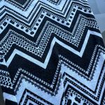 Darah Dahl Chevron Print Boho Super Flare Pants in Black/White Mixology Black Photo 5