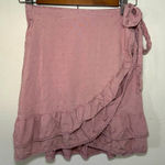 Sim & Sam XS Light Pink Dusty‎ Rose Mini Ruffle Wrap Skirt Tiered Photo 0
