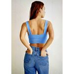 Madewell  Cutout Knot-Front Crop Tank Top Oasis Blue Size S Photo 2