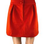 Majorelle Judy Red Orange Pleated High Waist Button Zip Mini A-Line Skirt Size S Photo 0