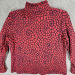 Vintage Rafael Sport Jacket Womens M Red Black Printed Zip Up High Neck Pockets Red Size M Photo 1